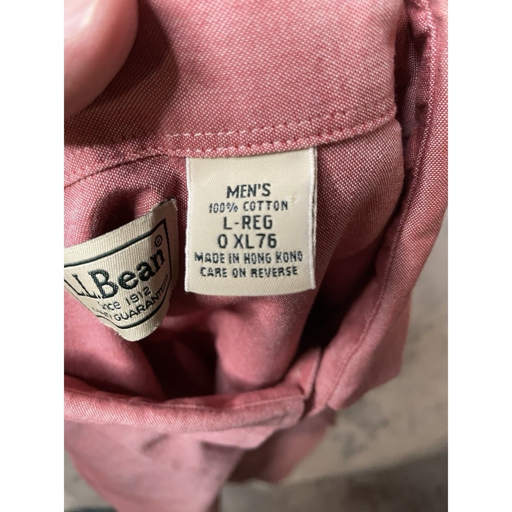 LL Bean Shirt Mens L-Reg Red Traditional Fit Button Down Long Sleeve - Picture 4 of 6